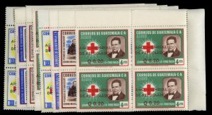 Guatemala #C235-242 Cat$83.40, 1960 World Refugee Year, complete set in block...
