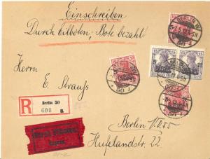 Germany #B1 (3). B2 (2) on reg'd cover B/S very scarce