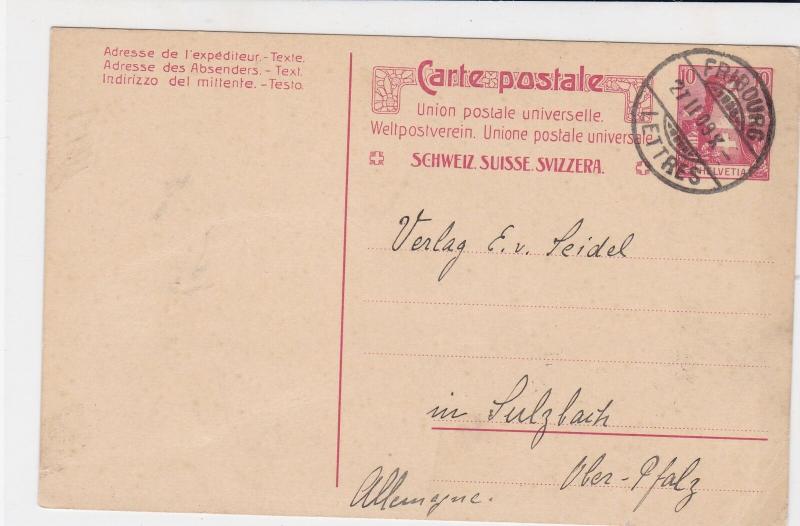 switzerland 1909 stamps card ref 20376