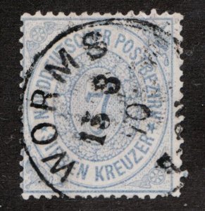 1869 North Germany Confederation Sc# 22 - 7 Kreuzer - Used Cv$12