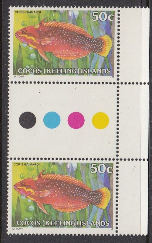 Cocos Islands 46 gutter pair MNH