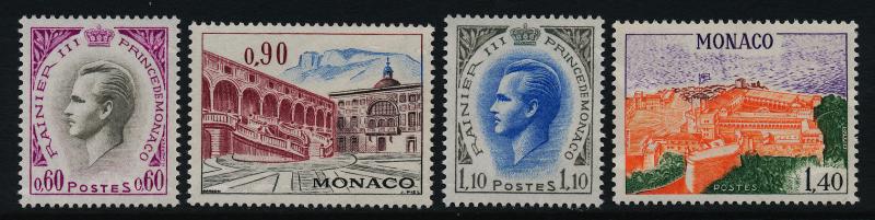 Monaco 789-92 MNH Palace of Monaco, Prince Rainier III