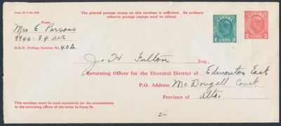 Canada #EN808g George VI Election Envelope, English, Used