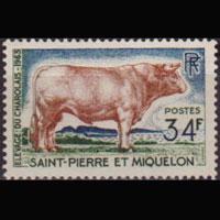 ST.PIERRE 1964 - Scott# 373 Bull 34f NH NG