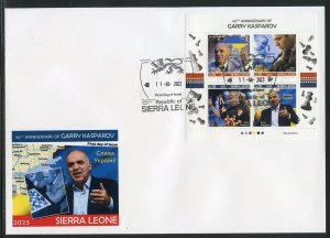 SIERRA LEONE 2023 60th ANN OF GARRY KASPAROV CHESSMASTER SHEET FIRST DAY COVER