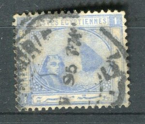 EGYPT; 1881-1902 early Pyramid & Sphinx issue used Shade of 1Pi. value