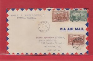 90 cent TransPacific Air mail 1940 to AUSTRALIA from Canada