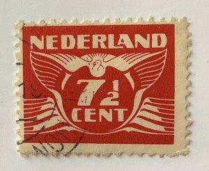 Netherlands 1941 Scott 243E used - 7.½c, Flying Dove, Numeral