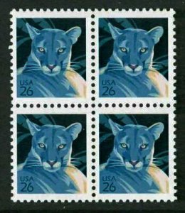 2007 Florida Panther 26c Sc 4137 MNH block of 4 water activated SCARCE ISSUE