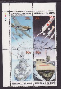 Marshall Islands #264a- id9-unused NH block-Planes-WWII-1990-