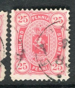 FINLAND; 1875-81 classic Helsingfors print issue used Shade of 25p.