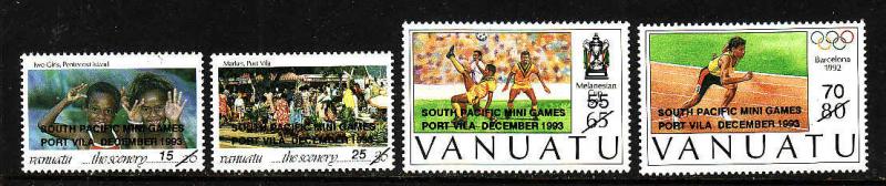 Vanuatu-Sc#619-22-unused NH set-Sports-Olympics-Barcelona 1992 overprinted