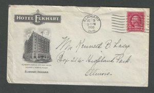 1930 Elkhart In Hotel Elkkhart Note Dead Letter Story On Back