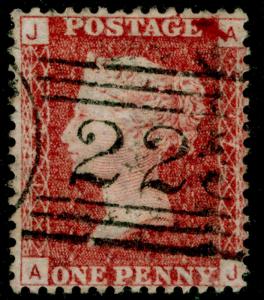 SG43, 1d rose-red plate 172, FINE USED. AJ