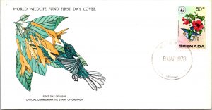 Grenada, Worldwide First Day Cover, World's Fair, Birds, Flowers