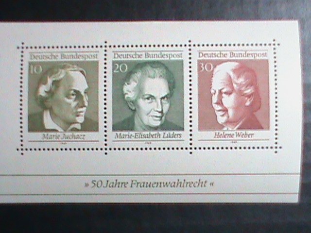 Germany Stamp:1969-SC#1007-50th Anniv:Universal Women's Suffrage-mnh-S/S sheet-