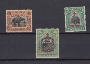 North Borneo 1918 Collection Of 3 Red Cross MLH BP10166