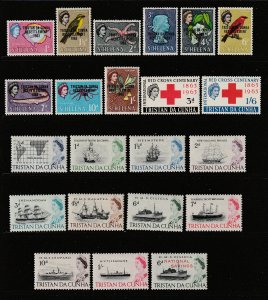 Tristan da Cunha x 2 pages of earlies mainly MH