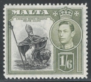 Malta 1938 King George VI & St Publius 1sh6p Scott # 201 MH