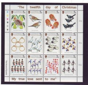 Guernsey Sc 307 1984 12 Days of Christmas stamp sheet mint NH