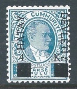 Hatay #J3 NH Turkish Postage Due Surcharged 4ku On 5ku