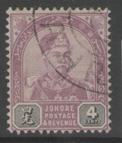 MALAYA JOHORE SG24 1891 4c DULL PURPLE & BLACK FINE USED 