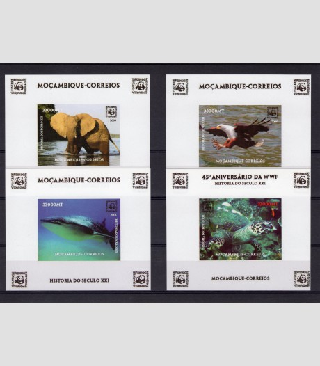 Mozambique 2006 WWF Endangered species (4) Deluxe s/s mnh.vf