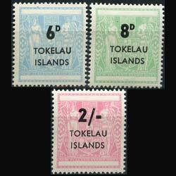 TOKELAU 1966 - Scott# 6-8 N.Z.Stamps Opt. Set of 3 NH