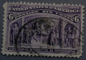 United States #235 6 Cent Columbian Used