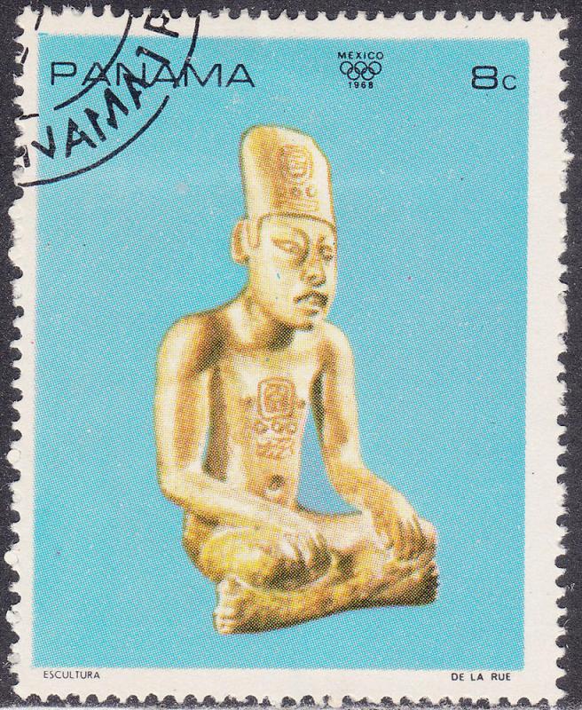 Panama 495f CTO 1968 Mexican Art: Seated Figure