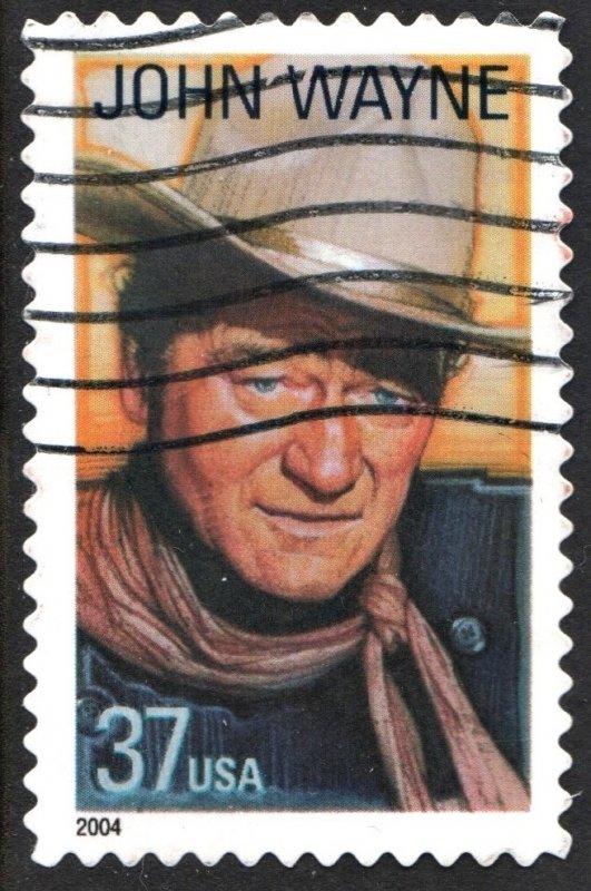 SC#3876 37¢ Legends of Hollywood: John Wayne Single (2004) Used