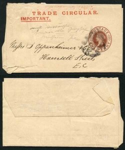 WS3 1d Brown Newspaper Wrapper Stamp LW3 Used Trade Circular