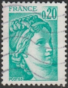 France #1565 1978 .20F Green Sabine USED-VF-NH.