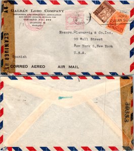 1944 Cuba Meter Slogan to United States + Censor Tape #30353 ( Postal History...