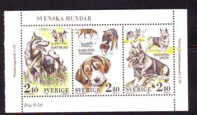 Sweden Sc 1765 1989 Kennel Club booklet pane mint NH