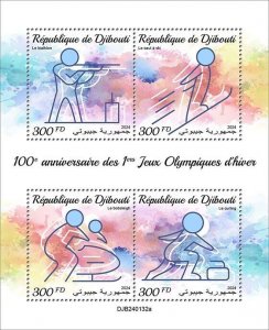 2024/04 - DJIBOUTI - OLYMPIC WINTER GAMES  100TH         4V    MNH **