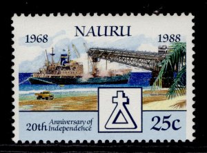 NAURU QEII SG358, 1988 25c loading phosphate of ship, NH MINT.