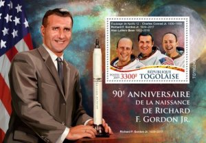 Togo - 2019 Astronaut Richard F. Gordon Jr. - Stamp Souvenir Sheet - TG190240b