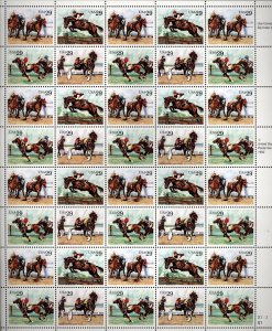 US Scott 2756-59 Sporting Horses Mint NH sheet of 40