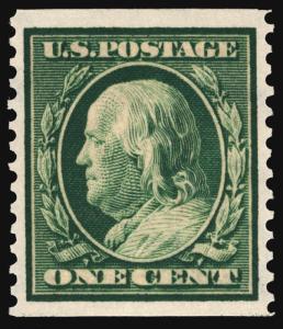 #352 1c Green 1909 Perf 12 Coil VF-XF *MNH* Gem PO Fresh 