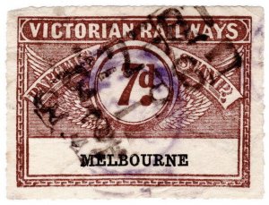 (I.B) Australia - Victoria Railways : Parcel Stamp 7d (Melbourne)