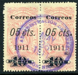 Nicaragua 1911 Fiscal Issues 5¢/10 Peso VFU Variety H425 ⭐⭐⭐⭐⭐⭐