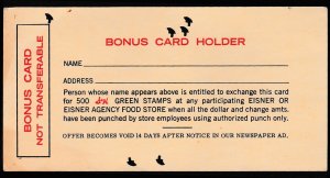 S & H Green Stamp Card