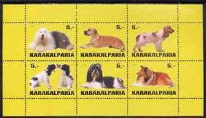 KARAKALPAKIA - 1999 - Dogs #2 - Perf 6v Sheet - Mint Never Hinged