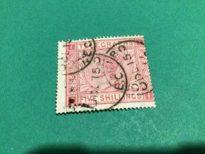 Great Britain Telegraphs five shillings small tear used stamp A12112