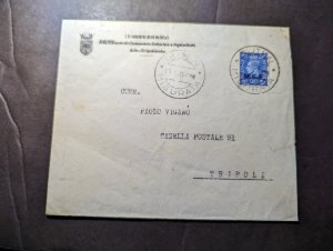 1945 England British Middle Eastern Forces Overprint Cover Misurata to Tripoli