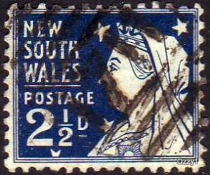 NSW 1899 Sc#104 2-1/2d Blue Queen Victoria Used