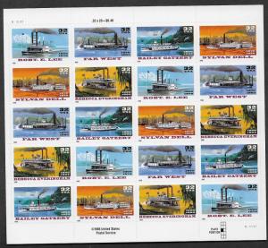 UNITED STATES SC# 3091-95b SPECIAL INTERRUPTED DIE CUTS  PANE/20 VF/MNH