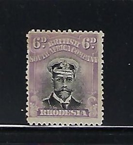 RHODESIA SCOTT #127A (SG #228)-1913-23 ADMIRAL 6D- DIE II PERF 14 - MINT HINGED