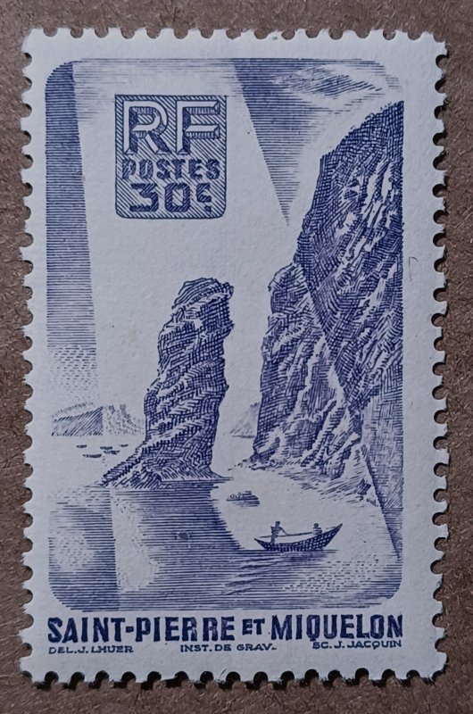 St. Pierre & Miquelon #325 30c Soldier's Bay MNH (1947)